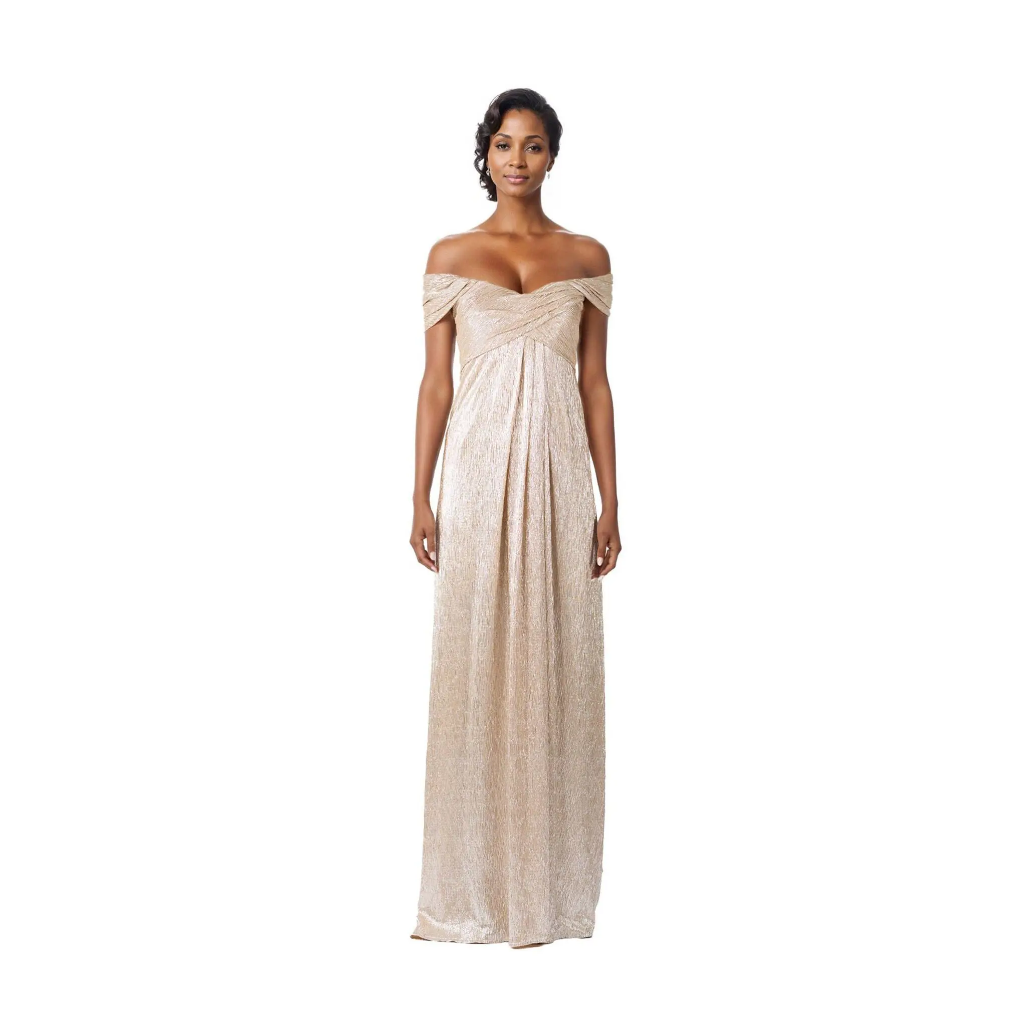 Rene Ruiz Collection Off The Shoulder DrapedStretch Gown