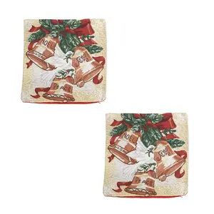 Shop LC Set of 2 Multi Color Santa Jacquard Woven Cushion Covers Soft, Zipper Closure Cushion Pillow Cover Set Mothers Day Gifts