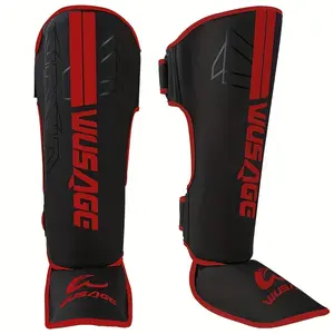 Universal Fit Faux Leather Muay Thai Shin Guards - Protective Leg Pads for Kickboxing, MMA, Martial Arts, Lightweight, Durability, Durable Flexible Resistance