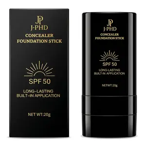 Foundation Stick, 2-in-1 Long-Lasting Foundation and Concealer with Brush, Full Coverage Foundation Makeup, Sunscreen Concealer Stick,  Matte Finish for Face