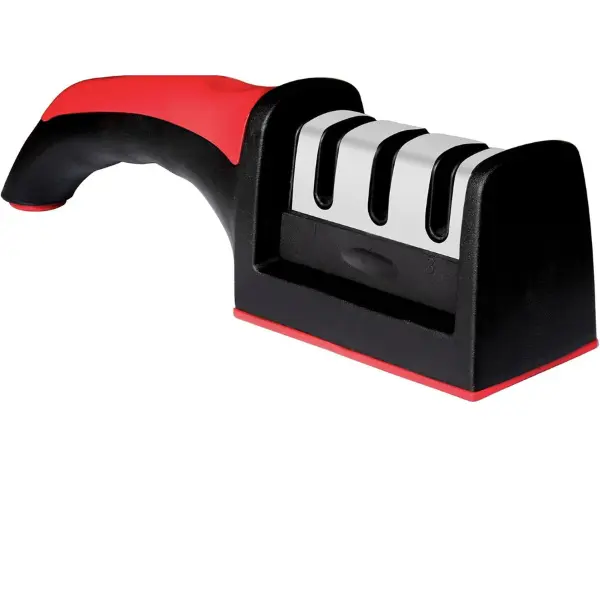 XE Kitchen Knife Sharpener 3-Stage Manual Knife Sharpener – Tungsten Carbide & Ceramic Sharpening System for Kitchen Knives – Fast, Safe & Easy Knife Sharpening Tool for Home & Restaurant Use