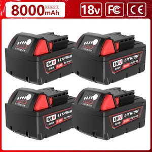 4Pack 18V 8.0Ah Replacement for Milwaukee MK18 Battery 48-11-1850 48-11-1840 48-11-1852 48-11-1815 Cordless Power Tools Lithium-Ion battery