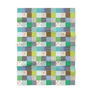 Farm Patchwork Soft Fleece Baby Blanket