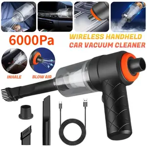 Cordless Electric Handheld Auto Vacuum Cleaner Portable Mini Air Duster Blower, 120W 6000Pa Car Vacuum Cleaner Recharger Car Auto Home Duster Cordless Handheld