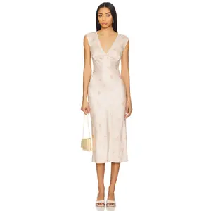 Tularosa Tina Midi Dress in Pink Floral Multi