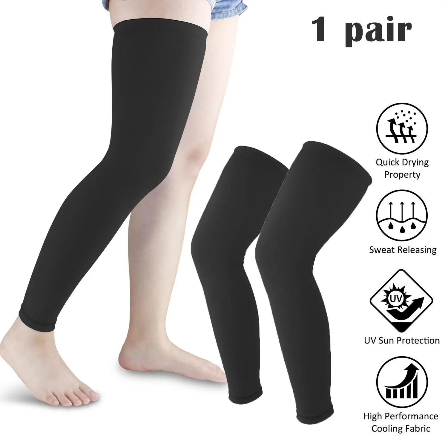 Adjustable Compression Knee Sleeve (Sports Sleeve) - Relieves Exercise-Induced Leg Pain for Running, Hiking, Breathable Compression Sleeves, Multi-Sport