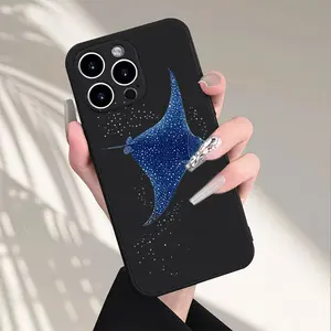 Manta Ray Print Phone Case，Celestial Ocean Style for iPhone 17 16 15 14 13 12 11 Plus Pro Max.