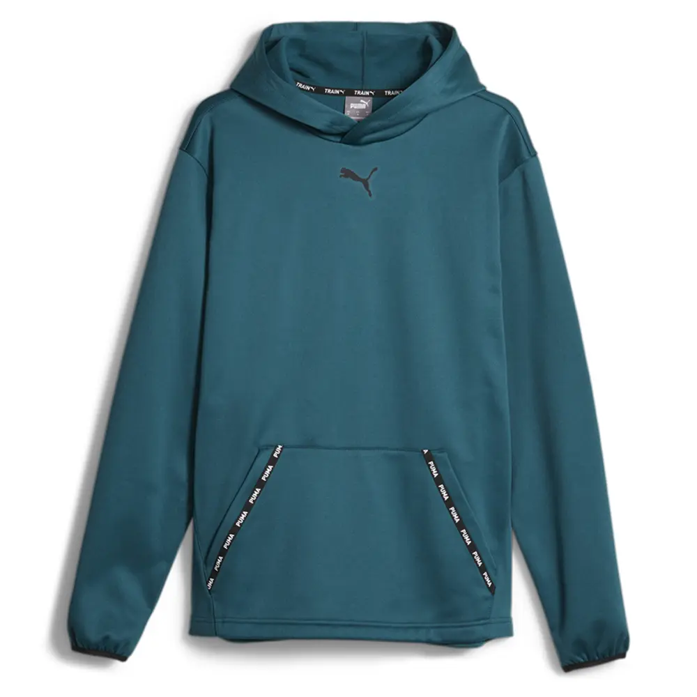 PUMA Mens Fit Taped Pwrfleece Hoodie Casual Outerwear Casual - Blue