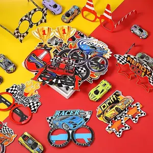 Racing Theme Party Gifts, Paper Eyeglass Frames, Photo Props, Birthday Party Decor, Car Trunk Theme, 8/16 Pieces Set