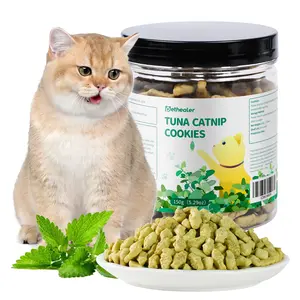 Cat Grass Treats for Indoor Cats – Hairball Control, Natural Salmon Snacks, Catnip Dental Care Biscuits, Healthy Kitten Training Treats, 5.29oz