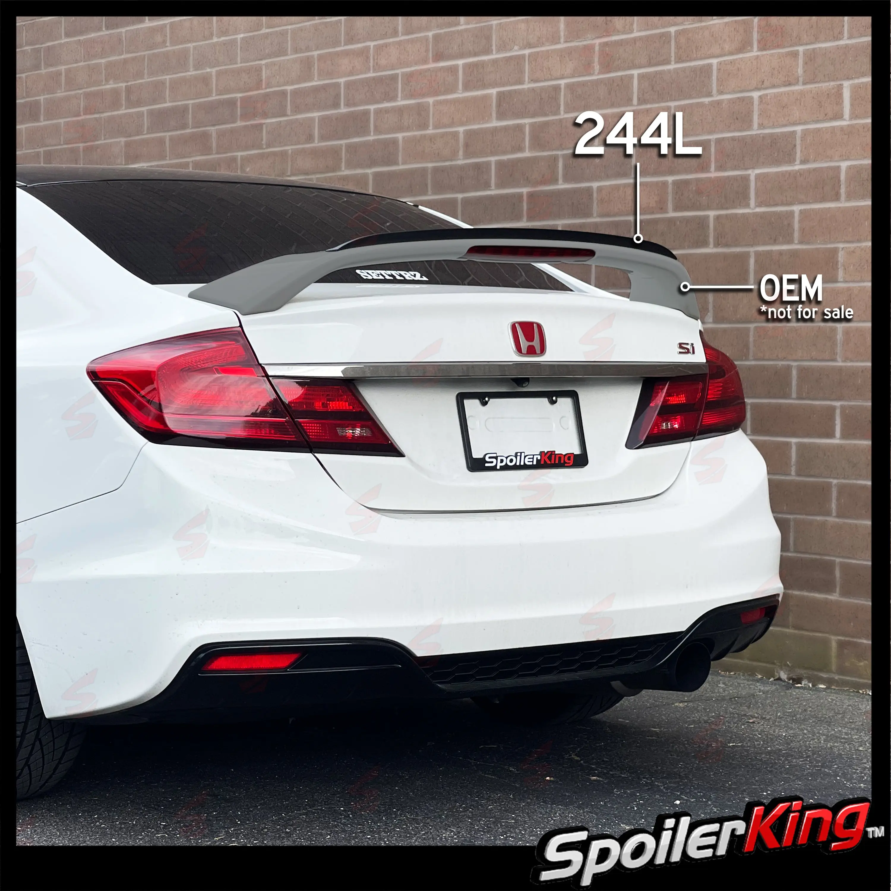 Spoiler King Made in the USA Factory Spoiler Extension Add-On Gurney Flap Lip (244L) for Honda Civic SI 4dr 2013-2015 Auto Body Replacement Part