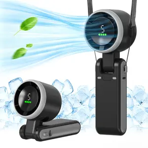 DGAPHRO Portable Handheld Turbo Fan - 5-Gear Wind, Battery-Operated, 8.5-Hour Max Runtime, 3-in-1 Air Turbo Tech Cooling Fan for Outdoor Activities, Travel (Black)
