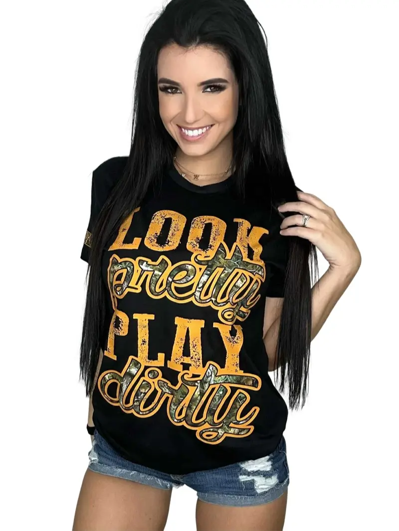 Look Pretty Play Dirty Hunting Edition Tee by Luckless Outfitters