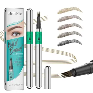Eyebrow Pencil, Waterproof Microblading Eyebrow Pens, 4 Tip Precise Eye Brow Makeup Pen for Women to Effortlessly Create Hair Like Natural Brows, Precisely Sculpted Brows, Non Dry Out and Last All Day (Brown)