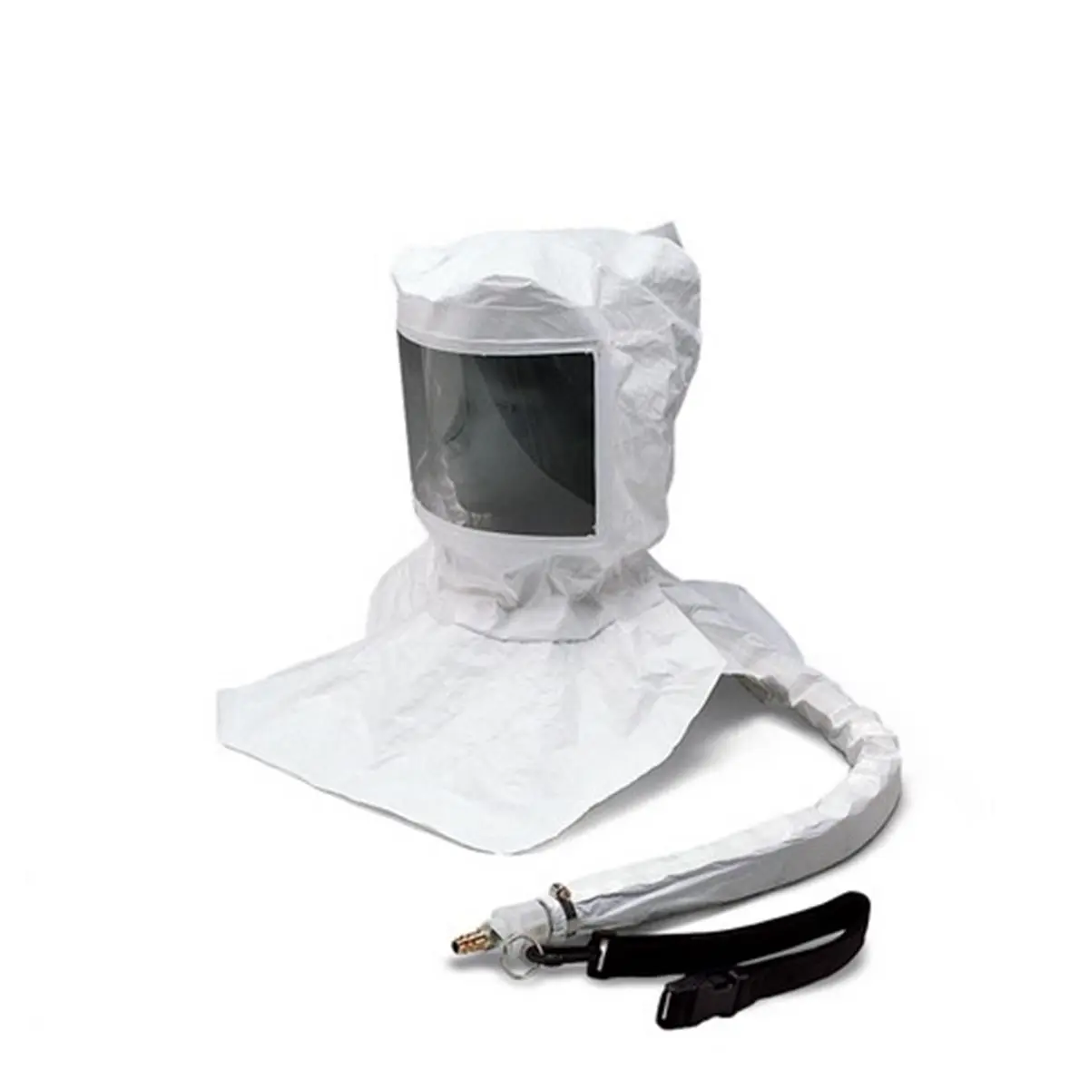 212 MAIN Allegro 9910-D NIOSH Approved SAR Hood Assembly, Disposable Hook Loop Tyvek Coating Respirator with Integrated Suspension, LP Flow Adapter & Sound Dampened OBAC Fitting, New