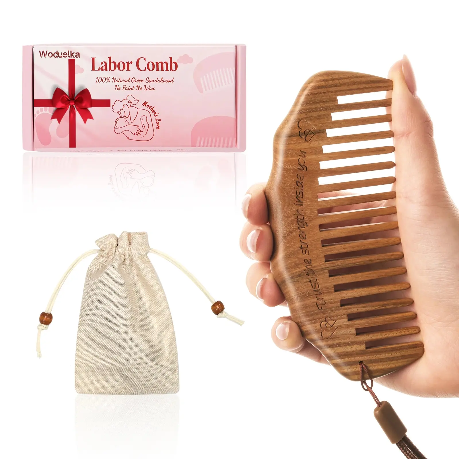 Birthing Comb for Labor Pain - Wide Tooth Labor Comb for Natural Birth Pain Relief, Delivery Essential for Expectant Mom, Pregnancy Hospital Bag Essentials for Women, Pregnant Mom Gift