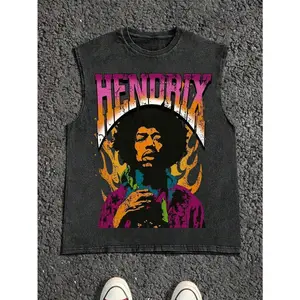 Men's Casual Crew Neck Sleeveless Vest, 100% Cotton Material, Perfect For Summer Vacations, Features A Fun Graphic Print, Y2K Street Style, A Great Gift For Boyfriends And Husbands.
