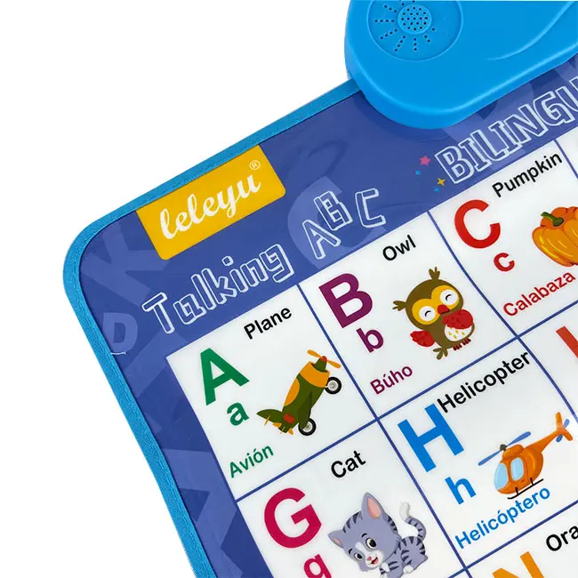 Bilingual Talking Wall Chart for Kids – English & Spanish Learning Poster with Songs, ABCs, Numbers, Animal words & Piano – Interactive Educational Toy for Toddlers 1-6 – No Screen, Battery Powered classroom use Alphabet Preschool 4