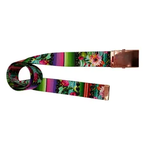 Desert Rose Belt - Unisex Floral & Fruit Pattern - Sizes S to Plus - Multiple Buckle Options - Durable Polyester Webbing - Eye-Catching Fashion Accessory