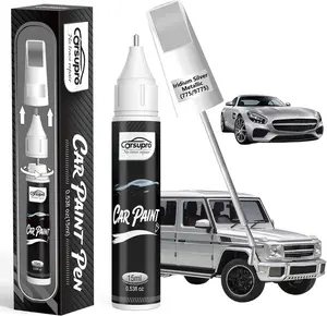 Iridium Silver Metallic(775/9775) for Mercedes Benz Touch Up Paint Pen, 2 in 1 Car Scratch Remover with Pen Tip and Brush, Precise Color Match for Car Paint Scratch Repair, Quickly and Easily Fix Chips and Nicks