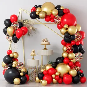 Red Black and  Balloons Garland Kit, 124 count Red Black Metallic  Confetti Balloon Arch Kit for Wedding, Birthday Graduation  Shower Celebrations Anniversary Party Decorations