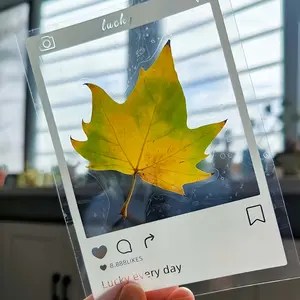 20 Transparent DIY Photo Frame Bookmarks, Plastic Case with Printed Design, Ideal for Printing, Pictures, Scrapbooking Crafts, Scrapbook Materials