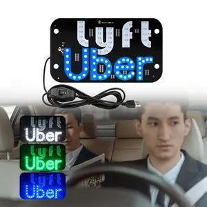 LED Light Signs for Car Taxi Windshield Sign with Suction Cups USB-Powered Illuminated Decoration, Car Interior Decorative, Car Accessory, Boujee Car Accessories