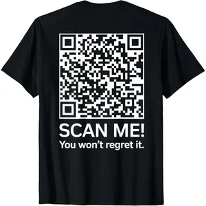 Funny QR President Trump 45/47 Trump Dancing Code (On Back) T-Shirt M91