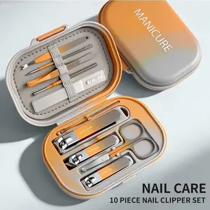 10 piece nail clipper set, deep into thick and hard nail clippers, nail clippers, ear picks, spoons, and files, complete set of accessories