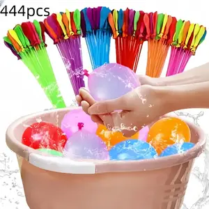 Colorful Water Balloon, 444pcs/set Random Color Water Balloon, Party Supplies for Birthday Wedding Festival Graduation, Kiddie Swimming Pool, Reusable Water Balloons for Water Play, Water Balloon Fun