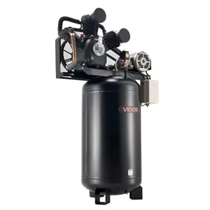 VEVOR 60 Gallons Heavy-Duty Air Compressor, 3.7HP 8 SCFM at 90PSI Air Compressors Max 155PSI Pressure, Oil-Lubricated Compressor Tank for Industrial Manufacturing, Large Workshops (230V 60Hz, No-Plug)VEVOR Super Brand Day