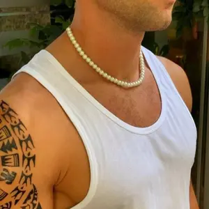 1pcs Freshwater Pearl Necklace - Elegant Fashion Accessory for Men