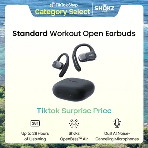 Shokz OpenFit Air - Open-Ear Headphones, True Wireless Earbuds, Water Resistant, Comfortable, Secure Earhooks for Daily Use