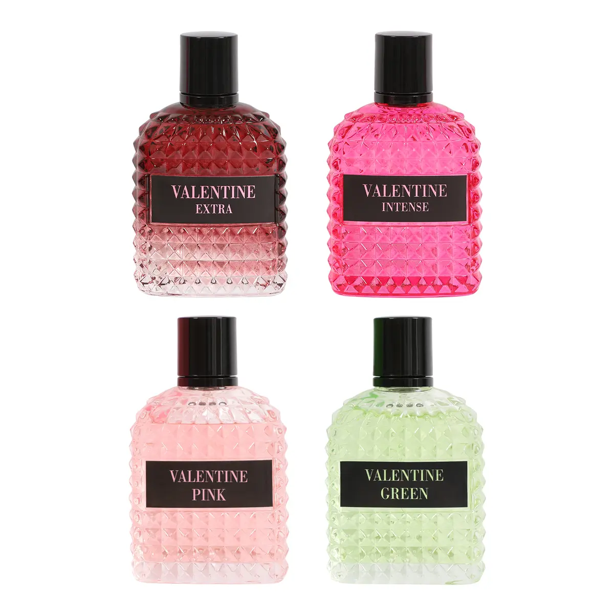 Bundle of Perfume for Women, Extra, Intense, Pink and Green 100ml 3.4fl.oz.