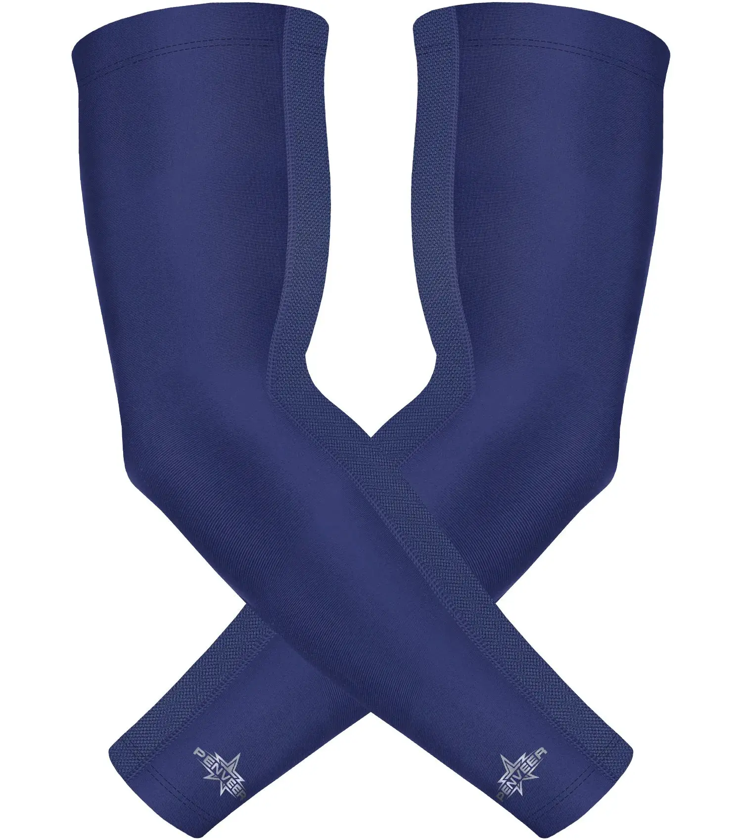 Penveer Compression Arm Sleeves for Men with Breathable Mesh, Cooling Sports Sleeves for Baseball, Football - Youth & Adult (Navy)