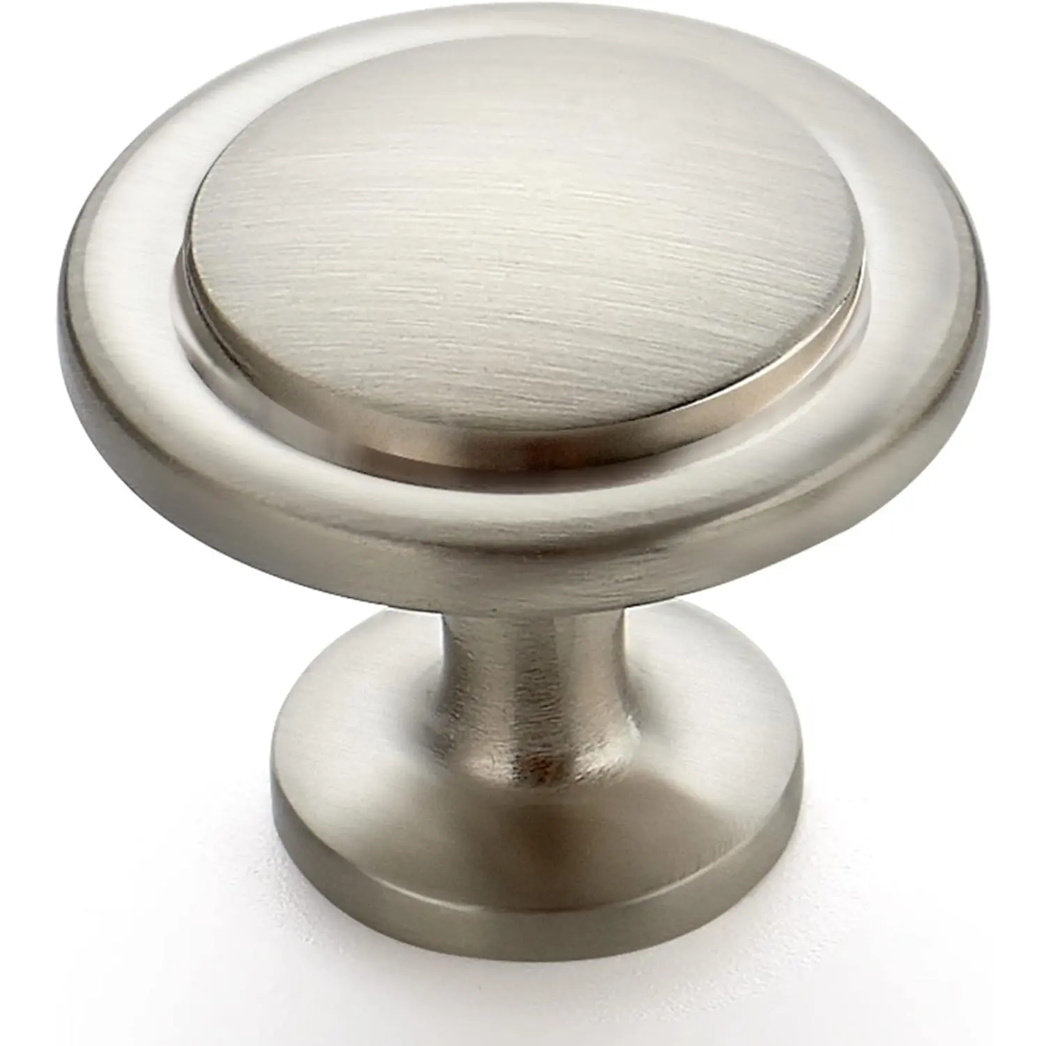 30-Pack Brushed Nickel Contemporary Round Disc Cabinet Pulls, 1.25in Fine Grip Zinc Alloy Drawer Pulls, Long-Lasting Door for Dresser Room Beautification