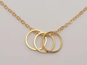 Circles Necklace, Dainty Gold circle, Karma Necklace, Eternity, Simple Open Circle,
