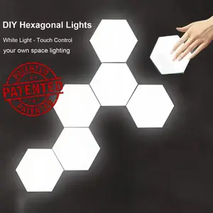 6pcs LED Honeycomb Quantum Hexagon Wall Lamps, Smart Touch Sensor Decoration Wall Lights,USB Supply Electricity, Three Models Of Different Features Are Available For You To Choose From, DIY Splicing Home Bedroom Night Lights, Living Room, Restaurant, etc.