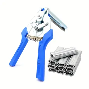 Model M Pig Nail Ring Plier Set, including 2400 M-clips for fence fixing, interior installation, and animal cage.