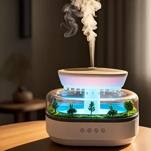 Quiet Mini Landscape Aromatherapy Humidifier - Desktop White Noise Raindrop Diffuser for Home/Office/Yoga Room, Festivals-birthdays-gifting - gifts