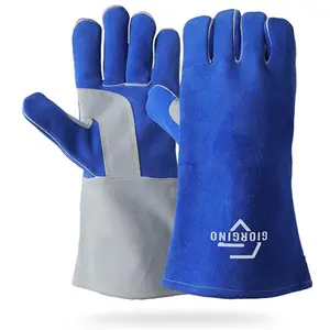 Giorgino MIG Welding Gloves for Men Heavy Duty Premium Goat Leather Reinforced Thumb 4" Cuff Kevlar Stitching Durable Work Gloves