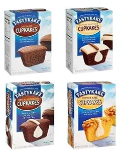 TastyKake's Variety Family Pack Cupcakes - Cofffee - Creme - Buttercreme - Chocolate - 4 Packages Vanilla