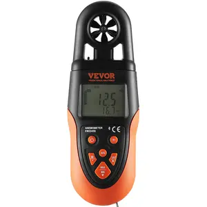 VEVOR Bluetooth Portable Anemometer, Temperature Range 14 ℉ -140 ℉ , Digital Device for Measuring Wind Speed, Temperature, Air Flow, and Wind Chill, Equipped with LED Backlit Display, Ideal for SurfingSummervibes