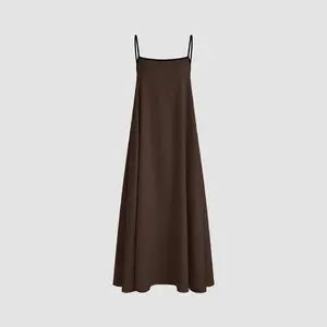 Cider Linen-blend Square Neck Knotted Beaded Cami Maxi Dress