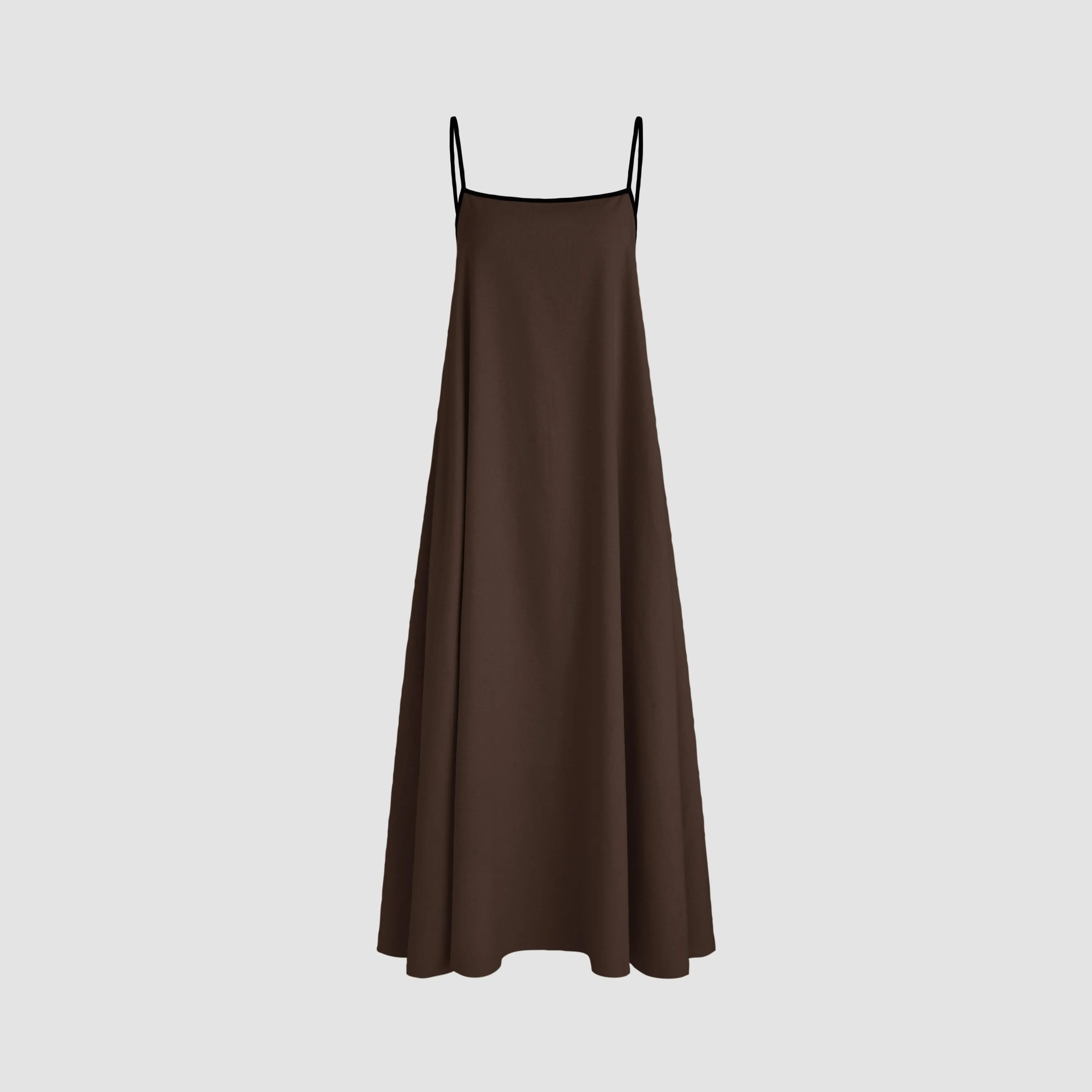 Cider Linen-blend Square Neck Knotted Beaded Cami Maxi Dress