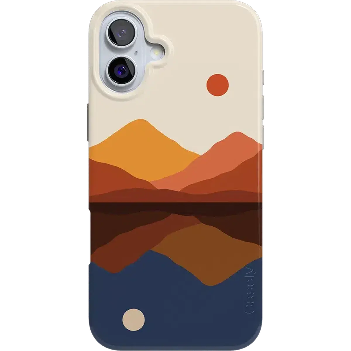 Casely iPhone 16 Case | Opposites Attract | Day & Night Mountains | Compatible with MagSafe | Classic Ultra Thin Design