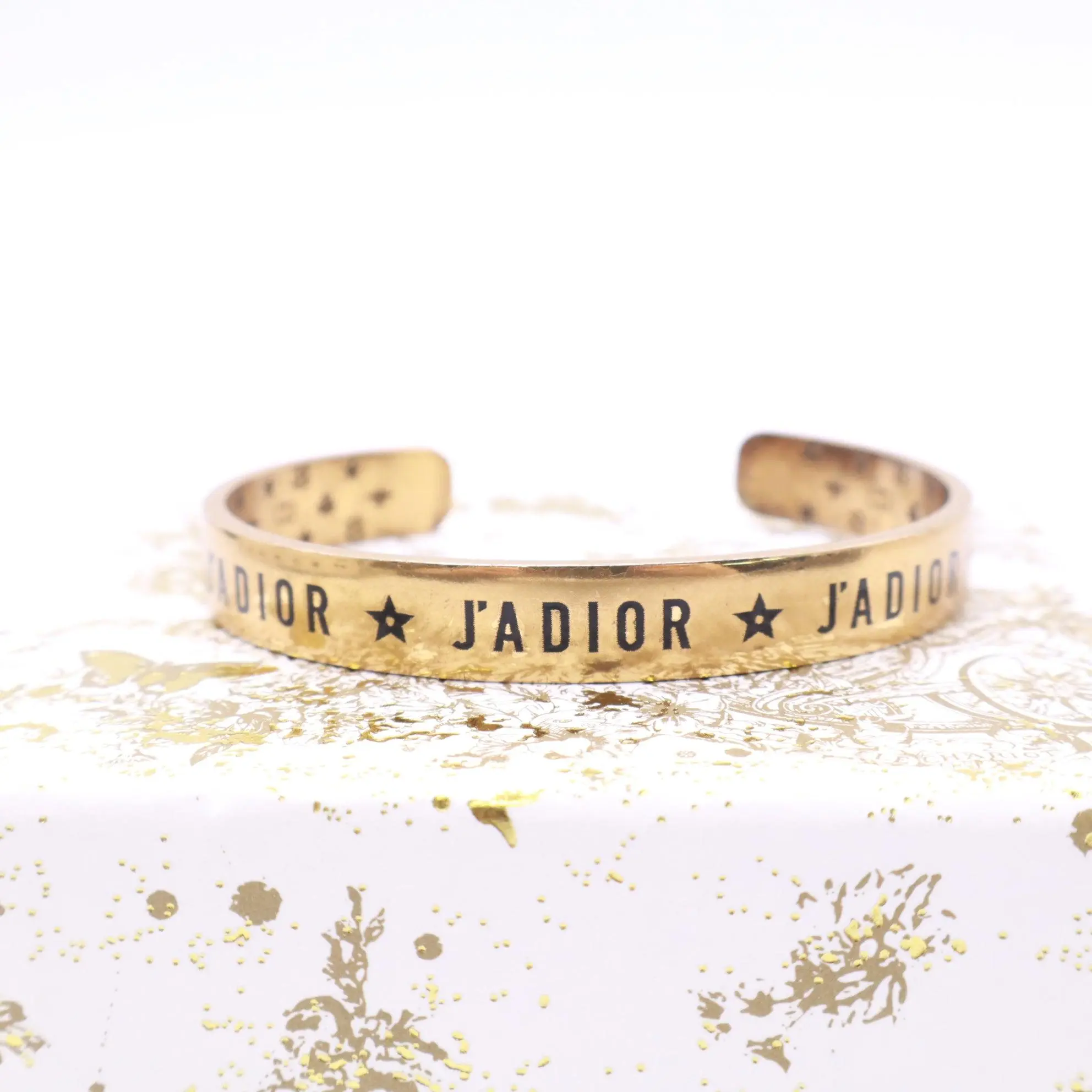 Pre-owned Christian Dior Enamel J'Adior Cuff Bracelet twins LDZ744