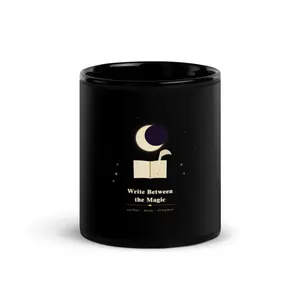 Write Between the Magic — Black Glossy Mug