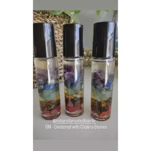 Perfume Oil Roller In Our Signature Scent "OM - Centered" (contains Chakra Stones