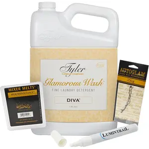 Glamorous Wash Laundry Detergent, Diva Bundle with   Mixer Melts, Autoglam Freshener, and Degreaser Pen (1 Gallon)